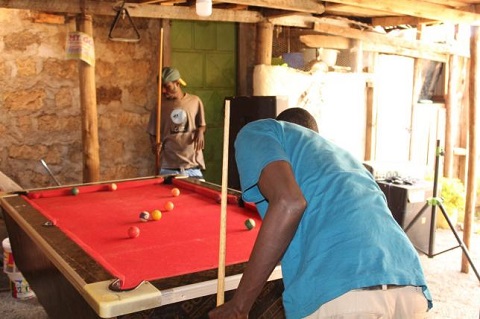 Members Playing Pooltable